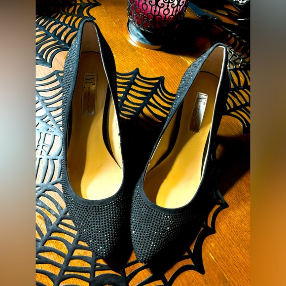 Inc International Concepts Sparkly Pointed Black Heels - Picture 1 of 11
